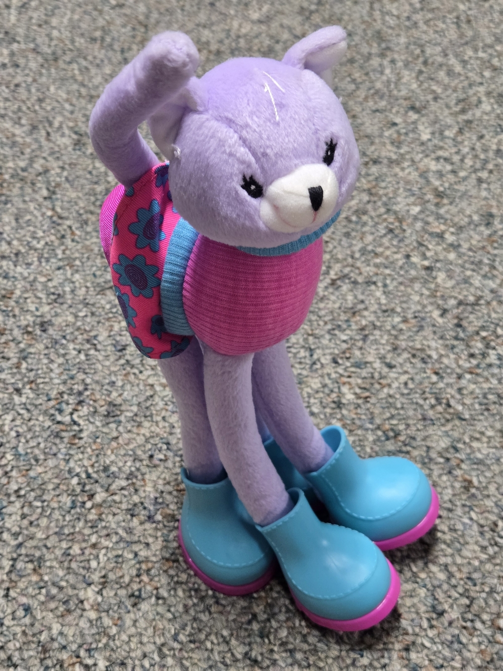 Mattel Barbie Vintage 2001 Posable Pet Purple Kitty Cat Wearring Boots